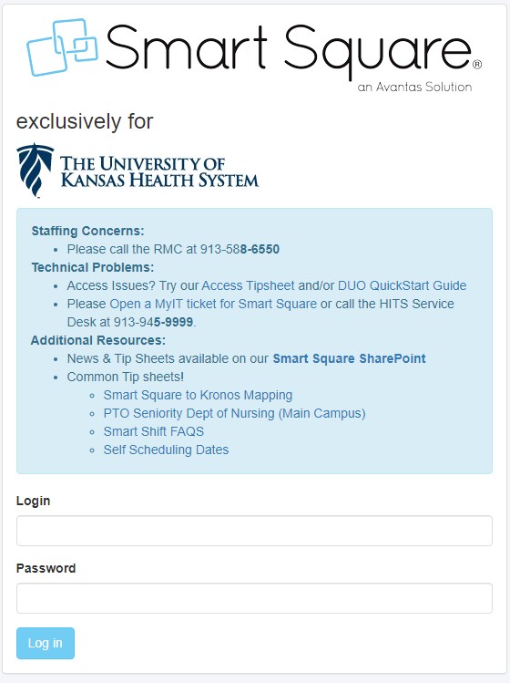 Smart Square KUMC - (University of Kansas Medical Center) Login